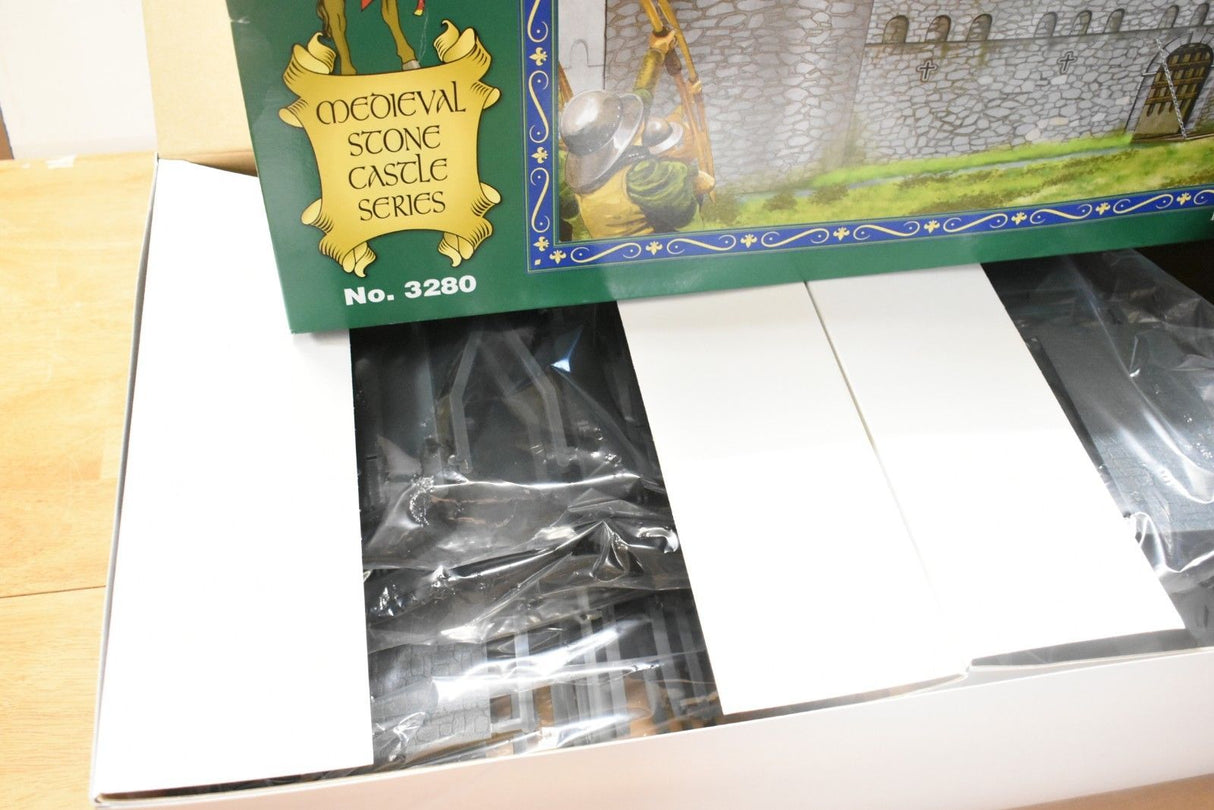 Cardboard box with "Medieval Stone Castle Series" title card for IMEX IMX3280