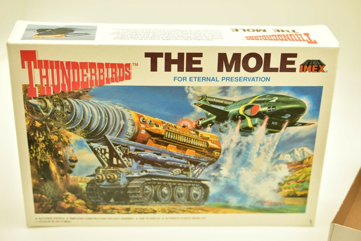 Thunderbirds The Mole kit box art showing a large, detailed mechanical vehicle for IMEX imx1214