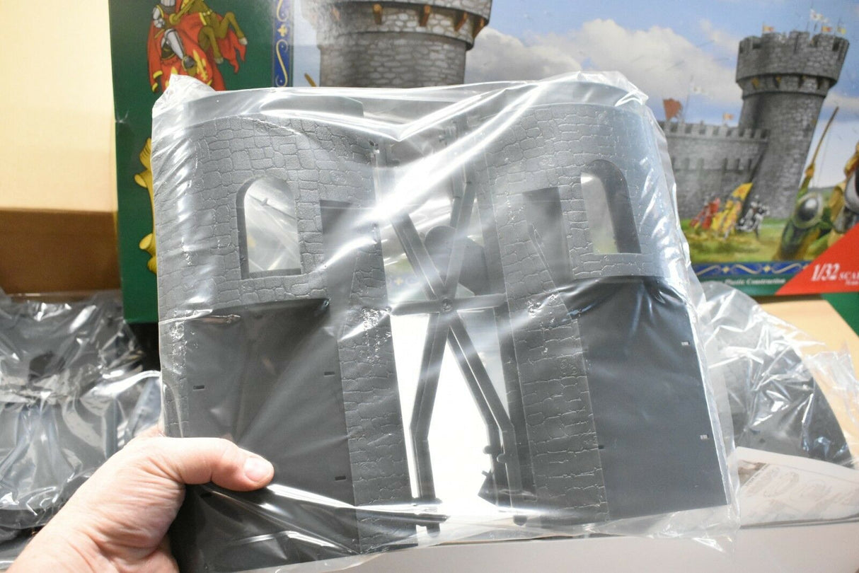 Plastic model pieces for a castle structure, wrapped in plastic for IMEX IMX3280