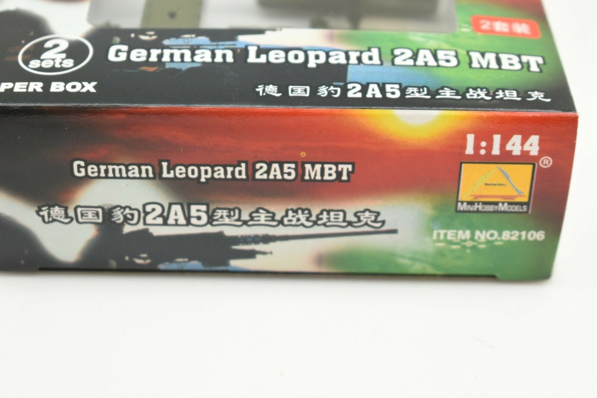 Model kit box art for German Leopard 2A5 MBT, 1:144 scale for MiniHobby 82106