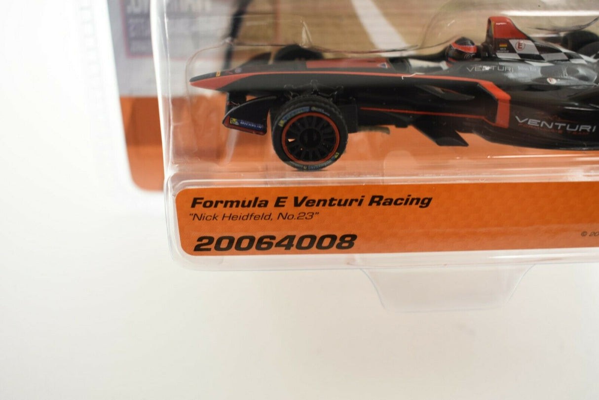 Formula E race car model, black and red, with "Nick Heidfeld, No. 23" printed for Carrera Go 20064008