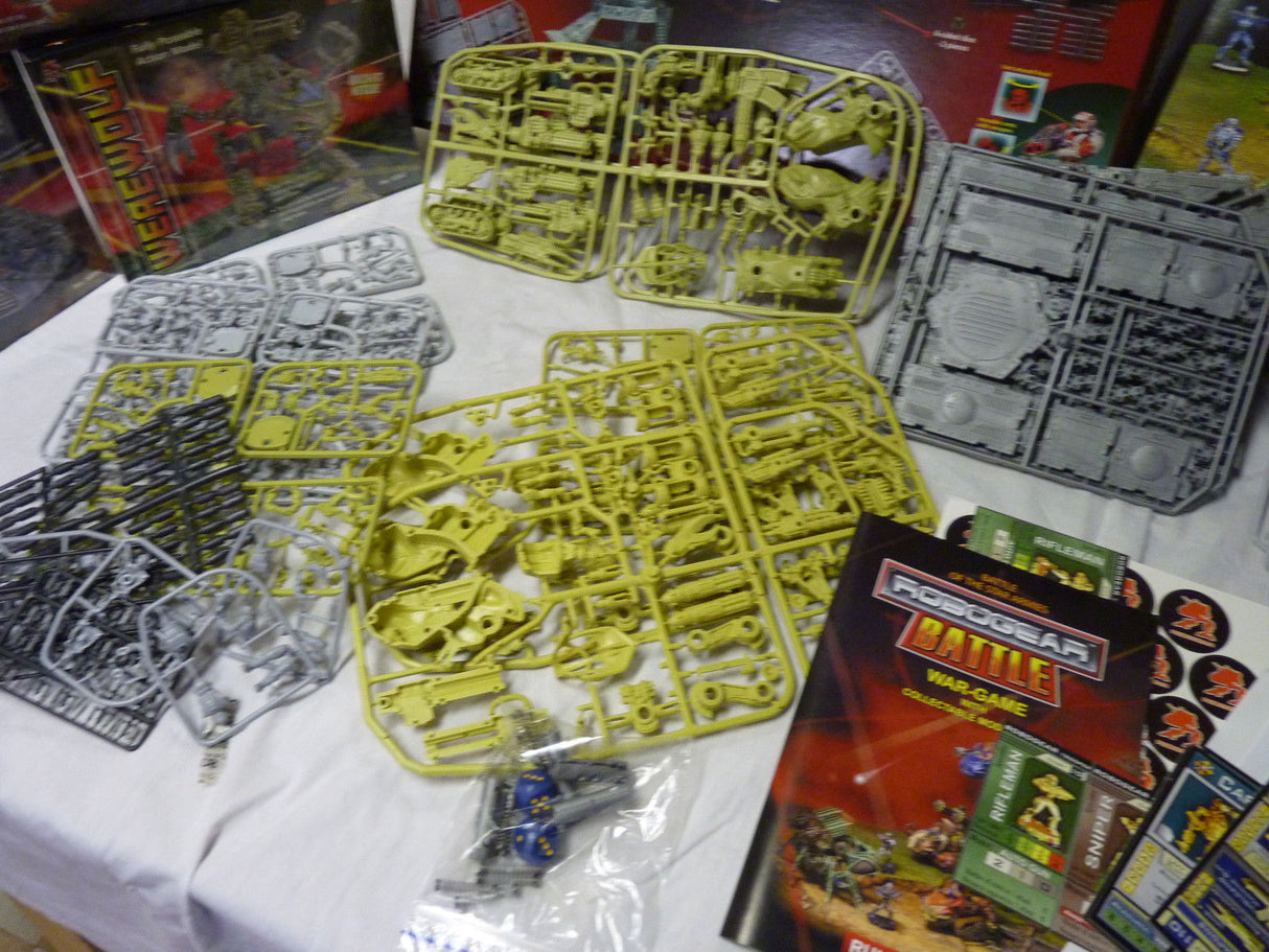 Assortment of miniature wargaming terrain and unit bases for IMEX 6002-6009