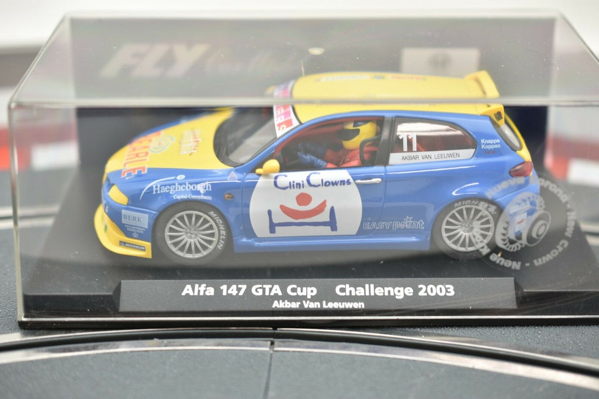 Blue and yellow Alfa 147 race car model from the 2003 GTA Cup Challenge for Fly Car 88143