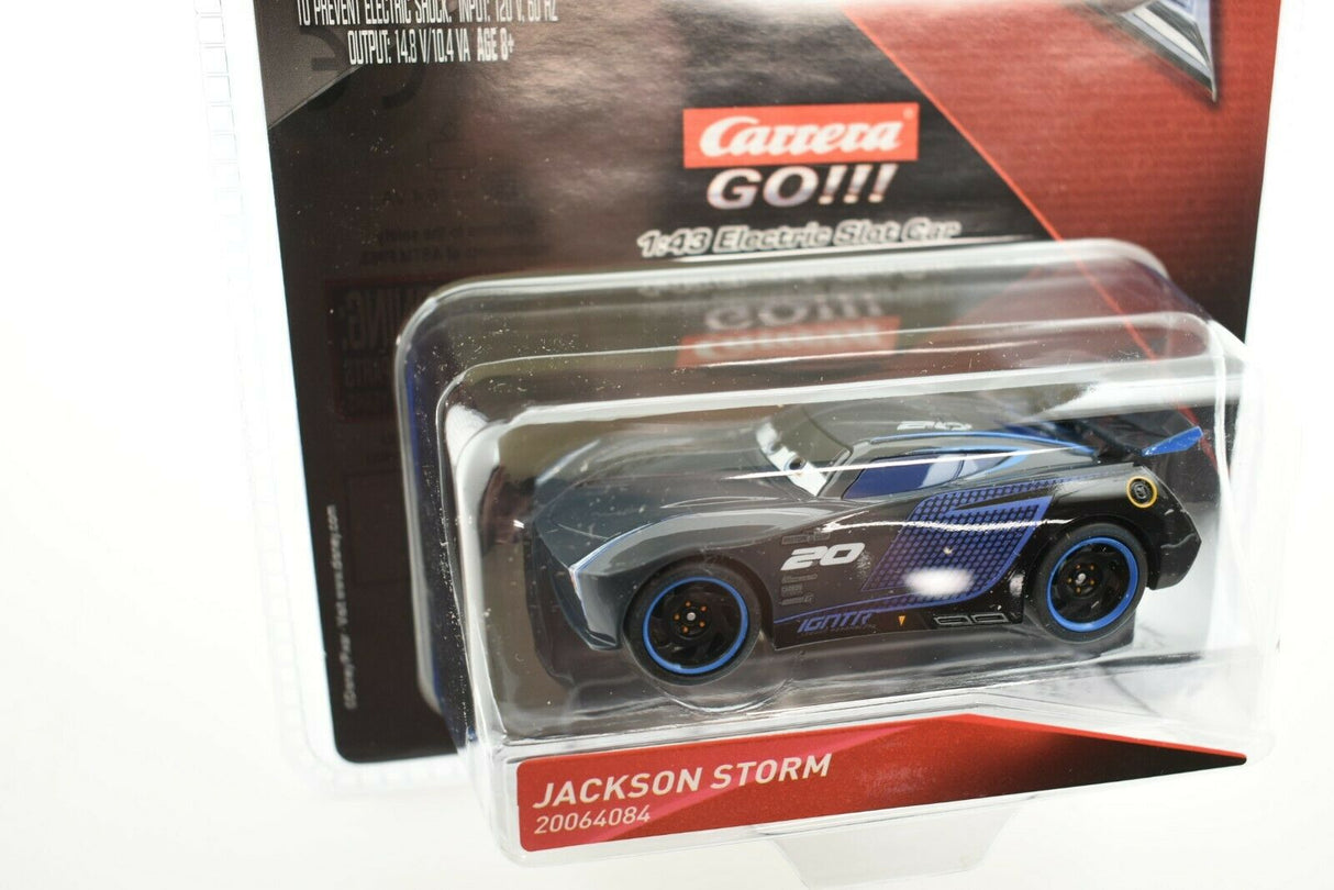 Blue and black race car toy in clear plastic packaging for Carrera Go 20064084