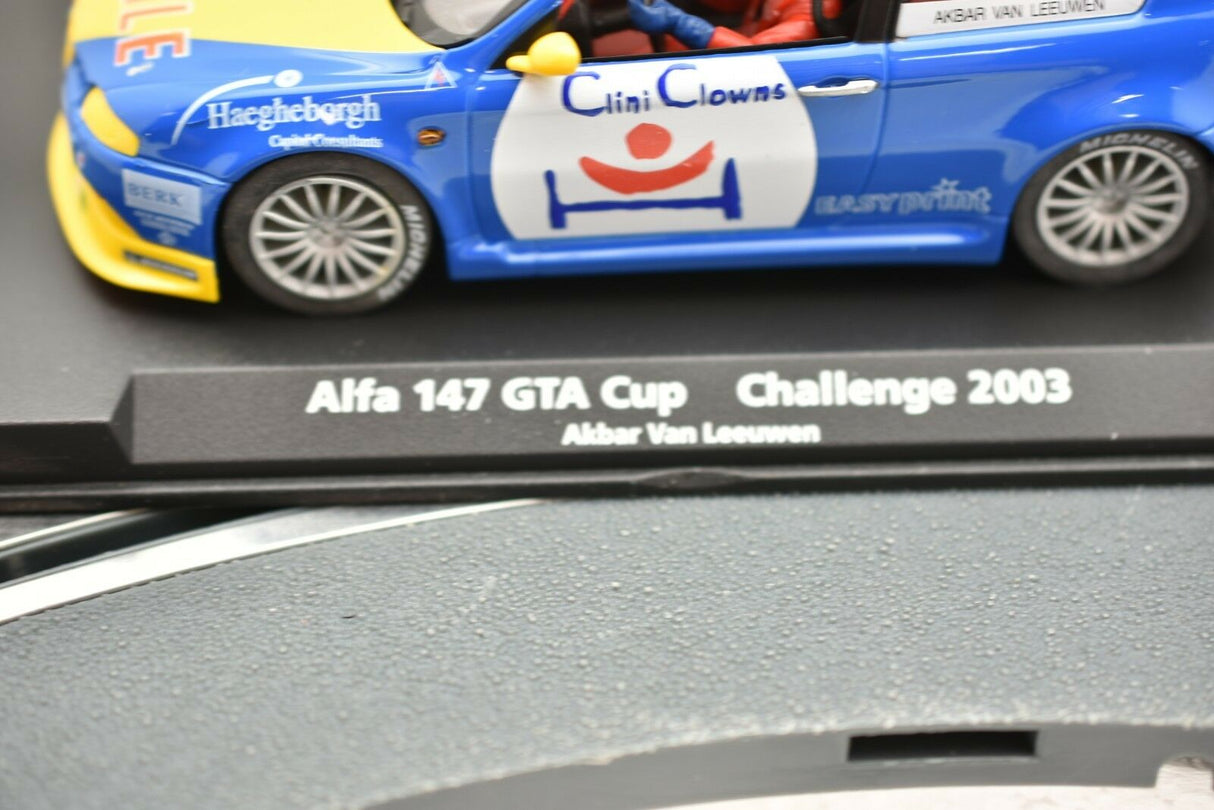 Model car: Alfa 147 GTA Cup Challenge 2003, blue and yellow for Fly Car 88143