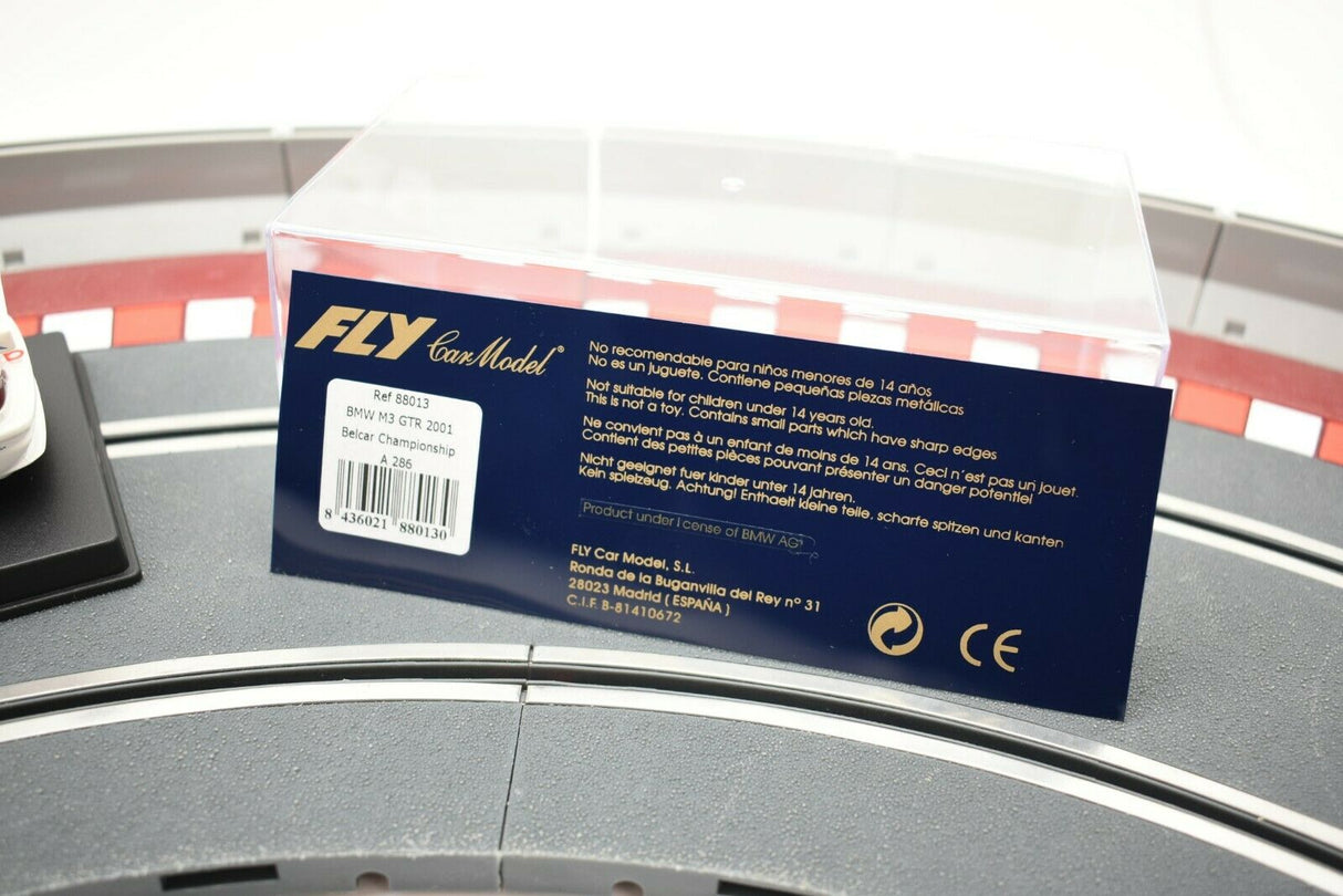 Toy car box for BMW M3 GTR 2001 Belcar Championship model for Fly Car 88013
