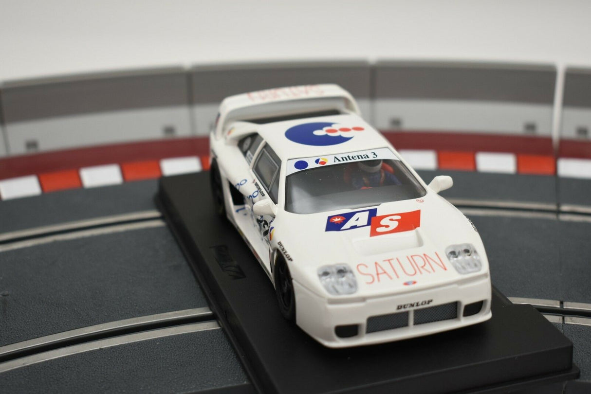 White race car model on a track section, representing a 1999 GT race car for Fly Car 88021