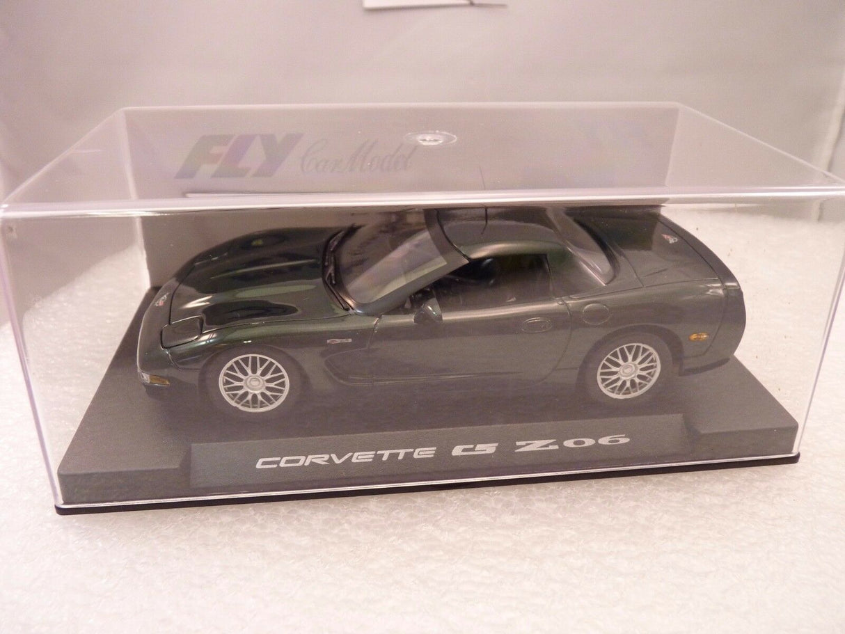 Black slot car of a Corvette C5 Z06 sports car for Fly Car 88073