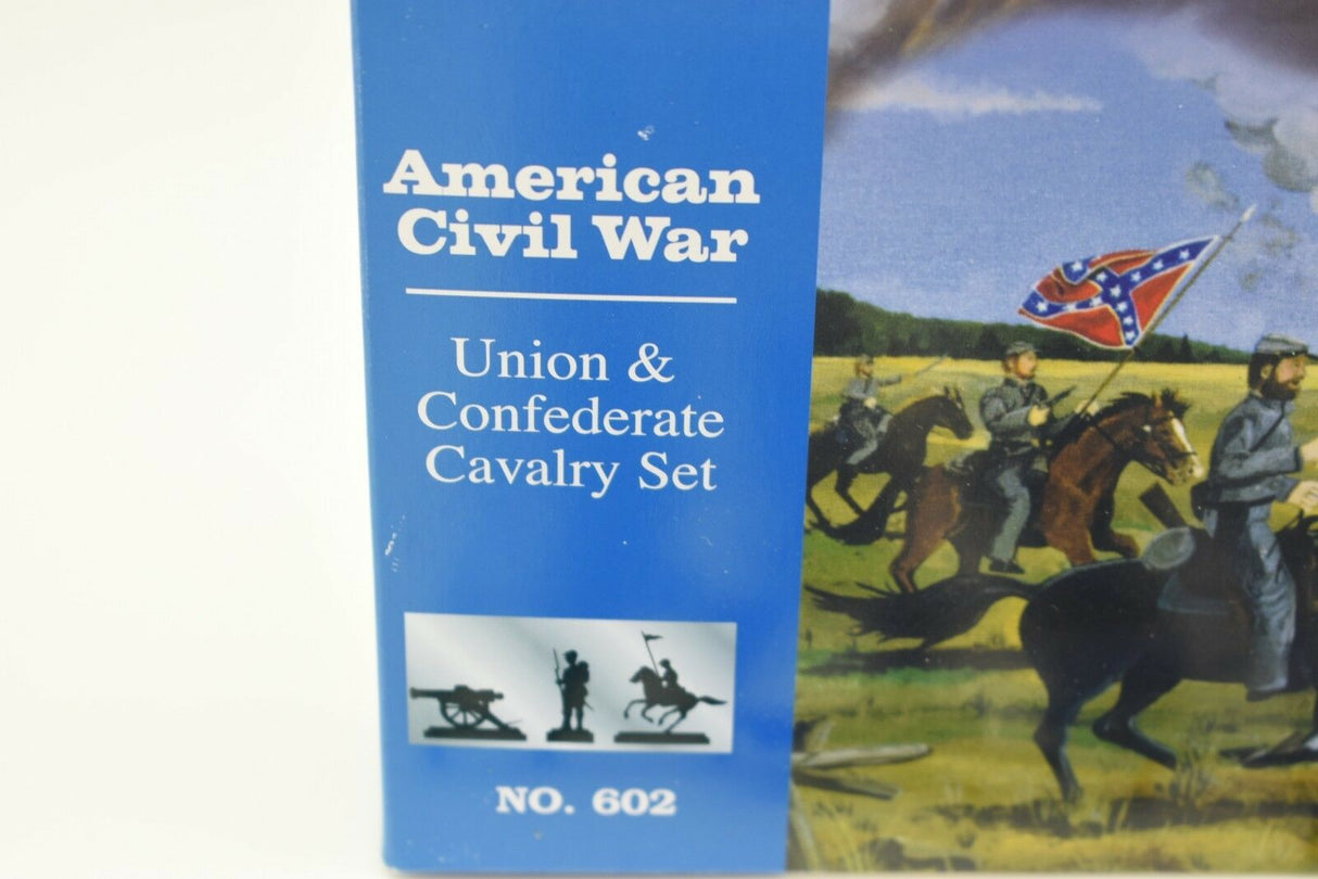 Box art for American Civil War Union and Confederate Cavalry Set, featuring soldiers and horses for IMEX 602