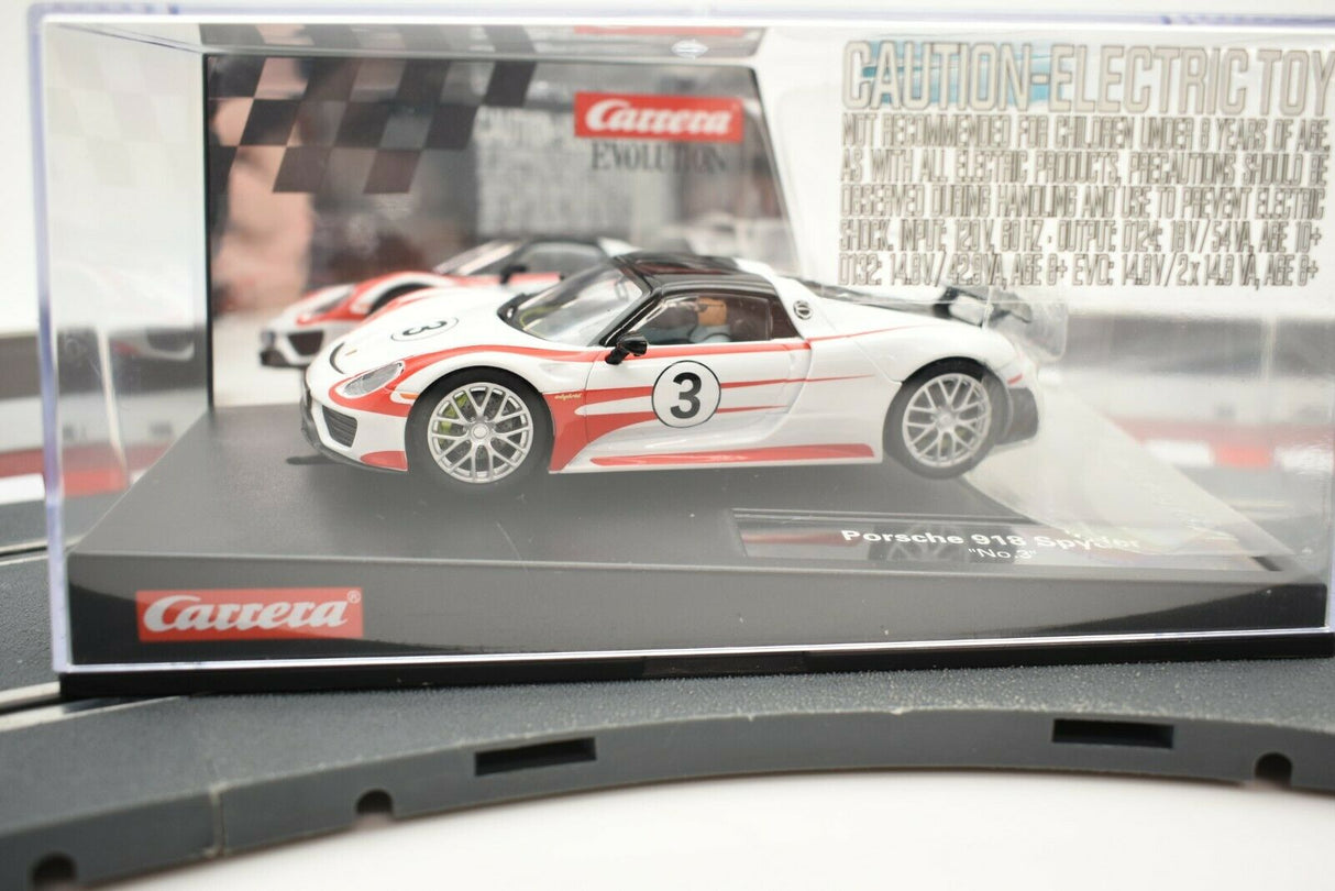 Red and white toy car replica of a Porsche 918 Spyder race car for Carrera 48627477