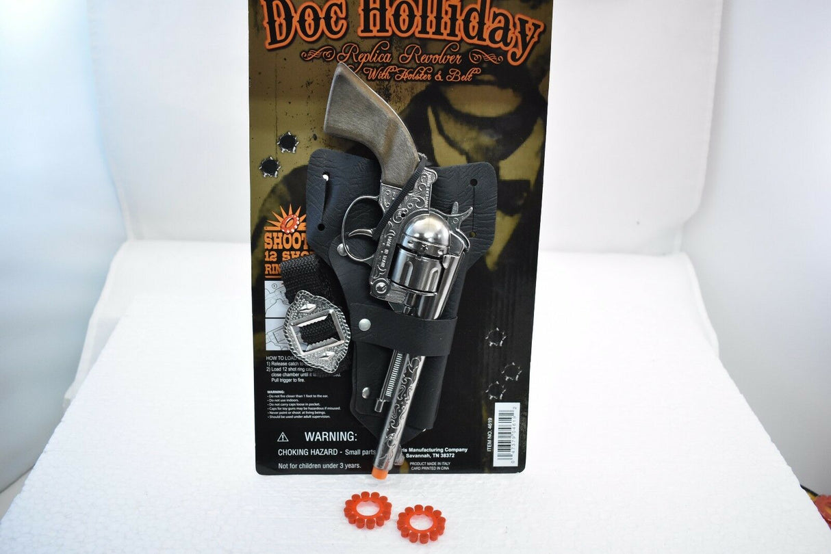 Doc Holliday replica revolver with black holster and belt for Parris Toys 4619