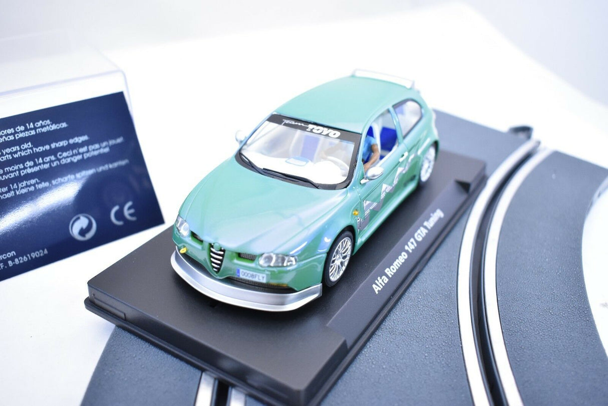 Green slot car of an Alfa Romeo 147 GTA for Fly Car 07049