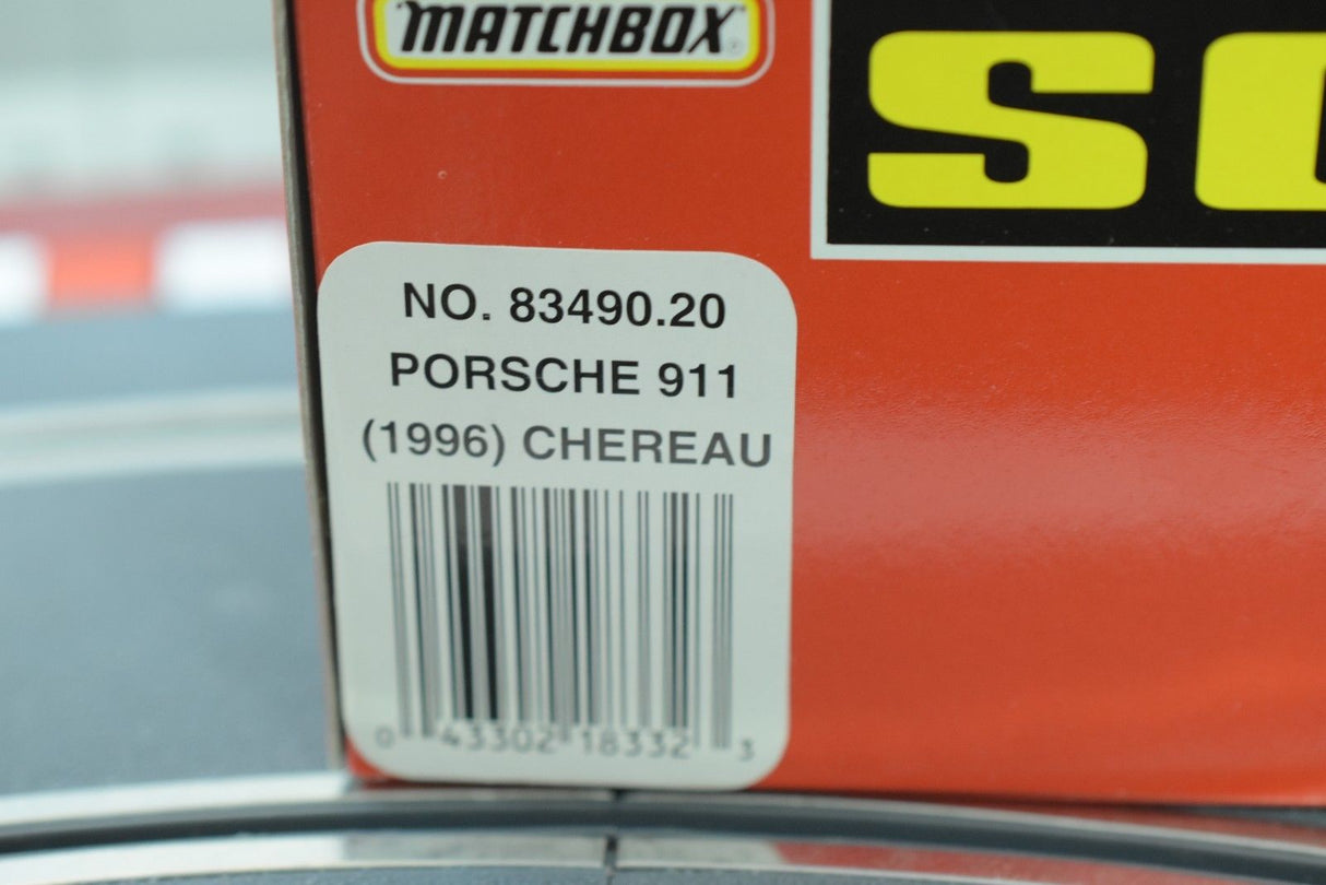 Matchbox box showing Porsche 911 (1996) Chereau, model number 83490.20 for SCX