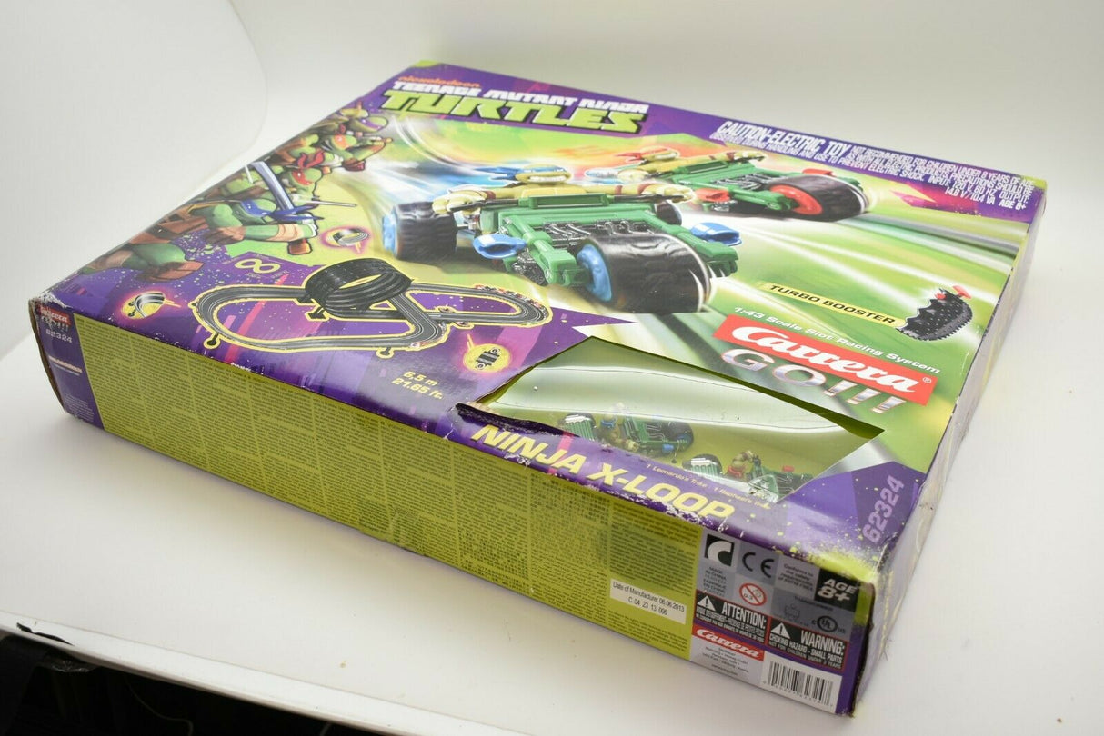 Toy car set featuring Ninja Turtles racing action for Carrera Go 62324