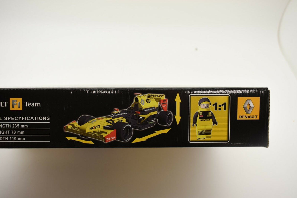 Renault F1 race car model with scale and dimensions displayed for COBI COBI2010