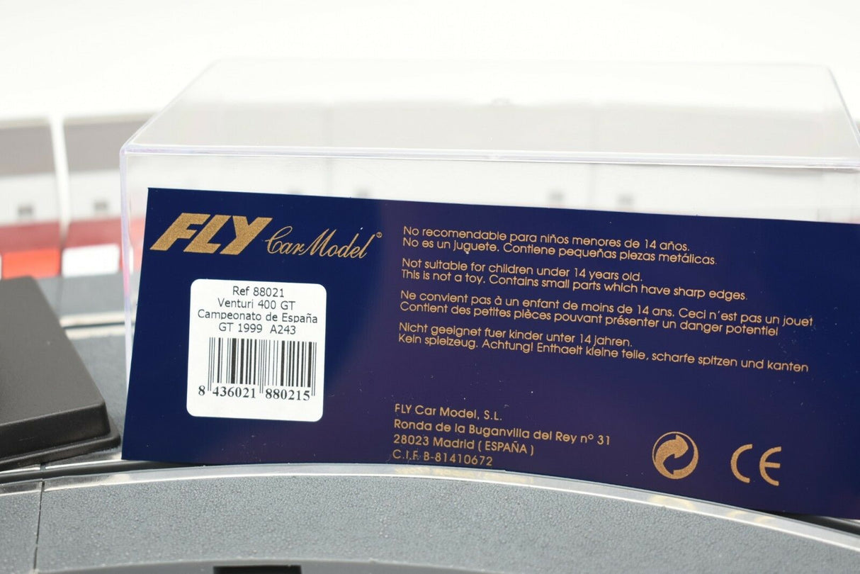 Toy car box for Venturi 400 GT, 1999 Spanish championship model for Fly Car 88021