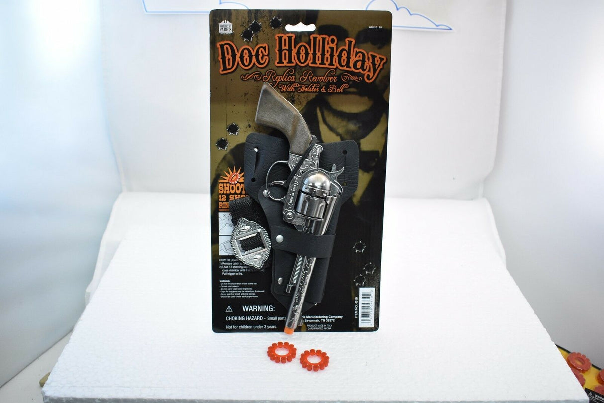 Doc Holliday replica revolver and holster set in packaging for Parris Toys 4619