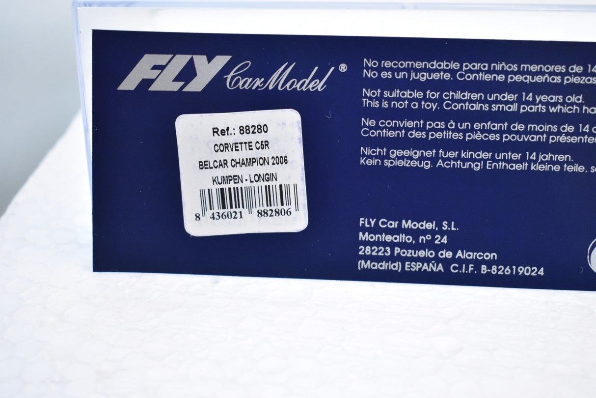 Model car packaging for 2006 Corvette C5R Belcar Champion for Fly Car 88280