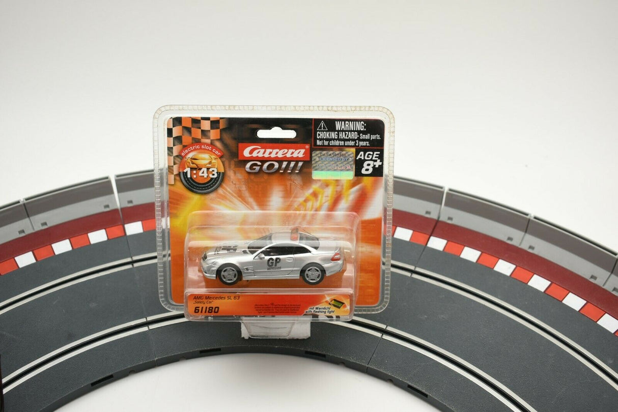 Slot car of an AMG Mercedes SL 63 safety car on a track section for Carrera Go 20061180