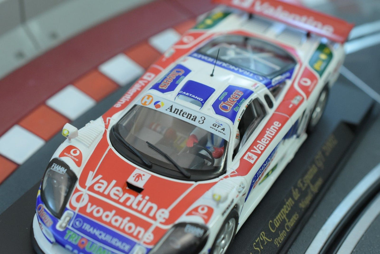 Red race car model, Saleen S7R, on a track surface for Fly Car 88026