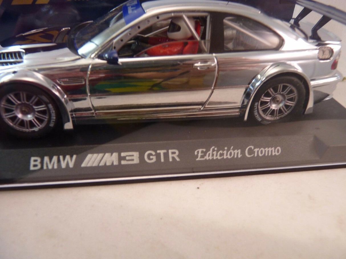 Silver model car replica of a BMW M3 GTR for Fly Car 88040