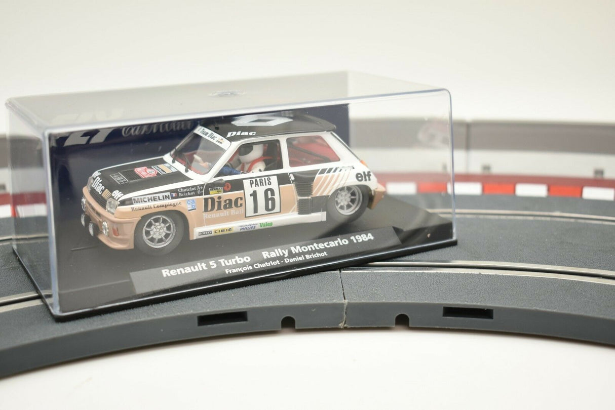 Slot car of 1984 Renault 5 Turbo rally car for Fly Car 88202, front view