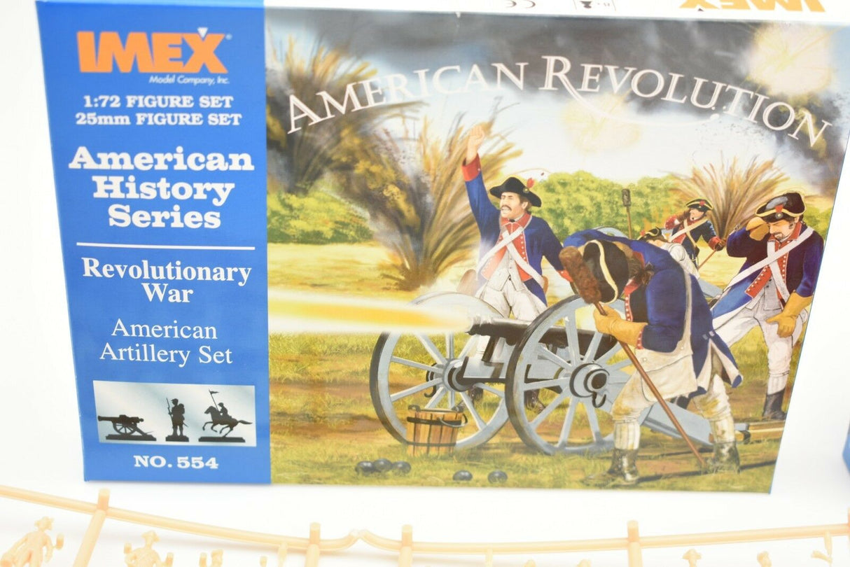 Miniature figures reenacting a battle during the American Revolution for IMEX 554 - 555