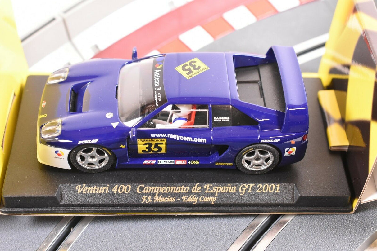 Blue race car model, Venturi 400, 2001 Spanish GT Championship for FLY CAR PA 6