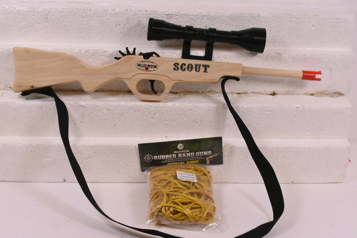 Scout Rifle with Scope Sling and Yellow Ammo GL2SCOUTSS by Magnum Rubber Band Guns, additional view