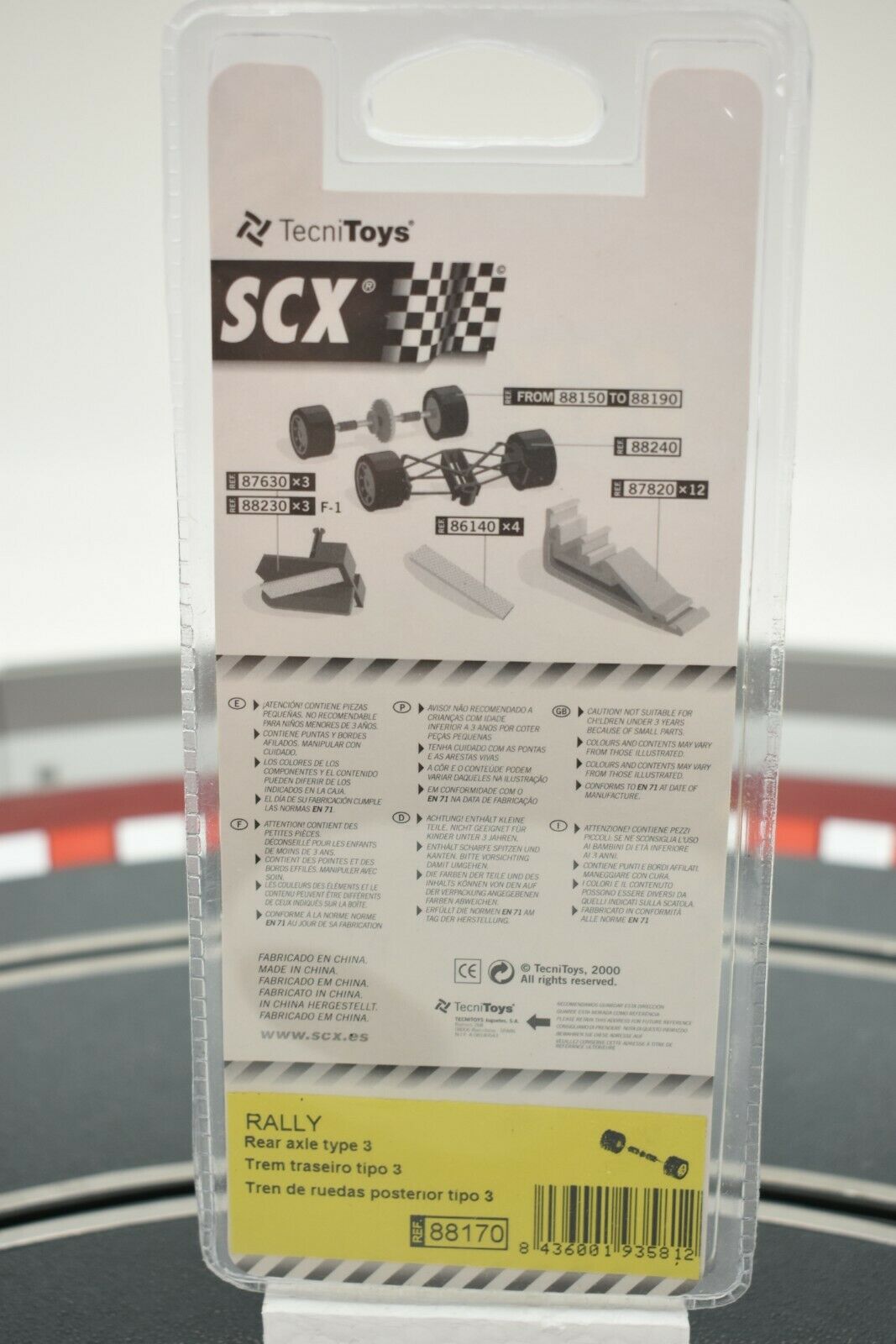 Rally rear axle type 3 toy set with parts diagram for SCX 88170