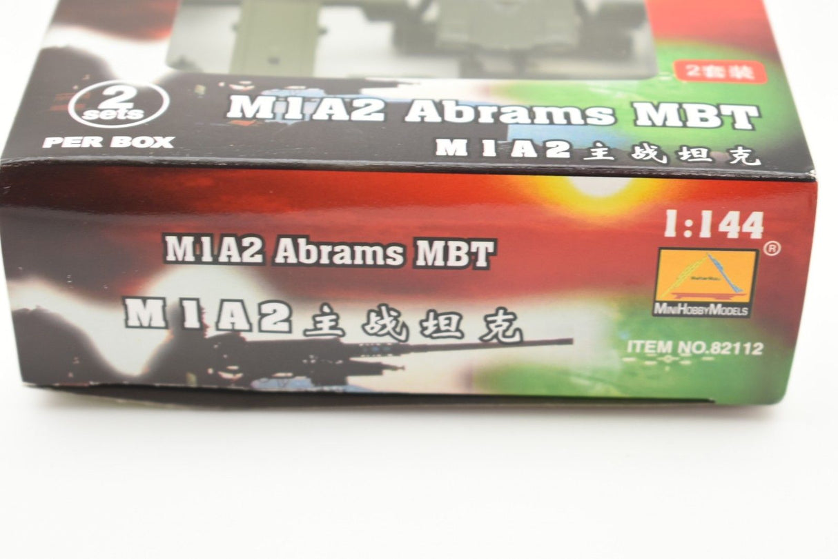 Model kit box for M1A2 Abrams MBT, 1:144 scale for MiniHobby 82112