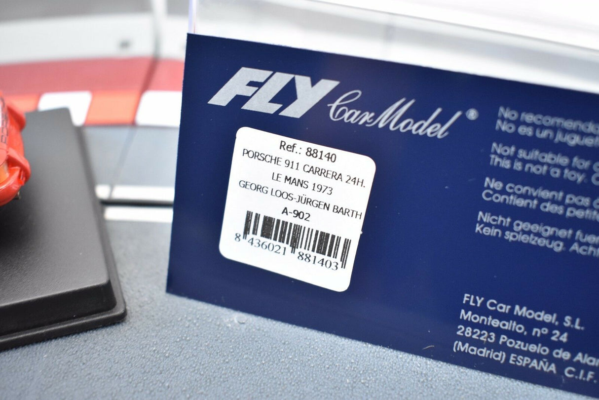 Car model label for Porsche 911 Carrera 24H, Le Mans 1973 for Fly Car 88140