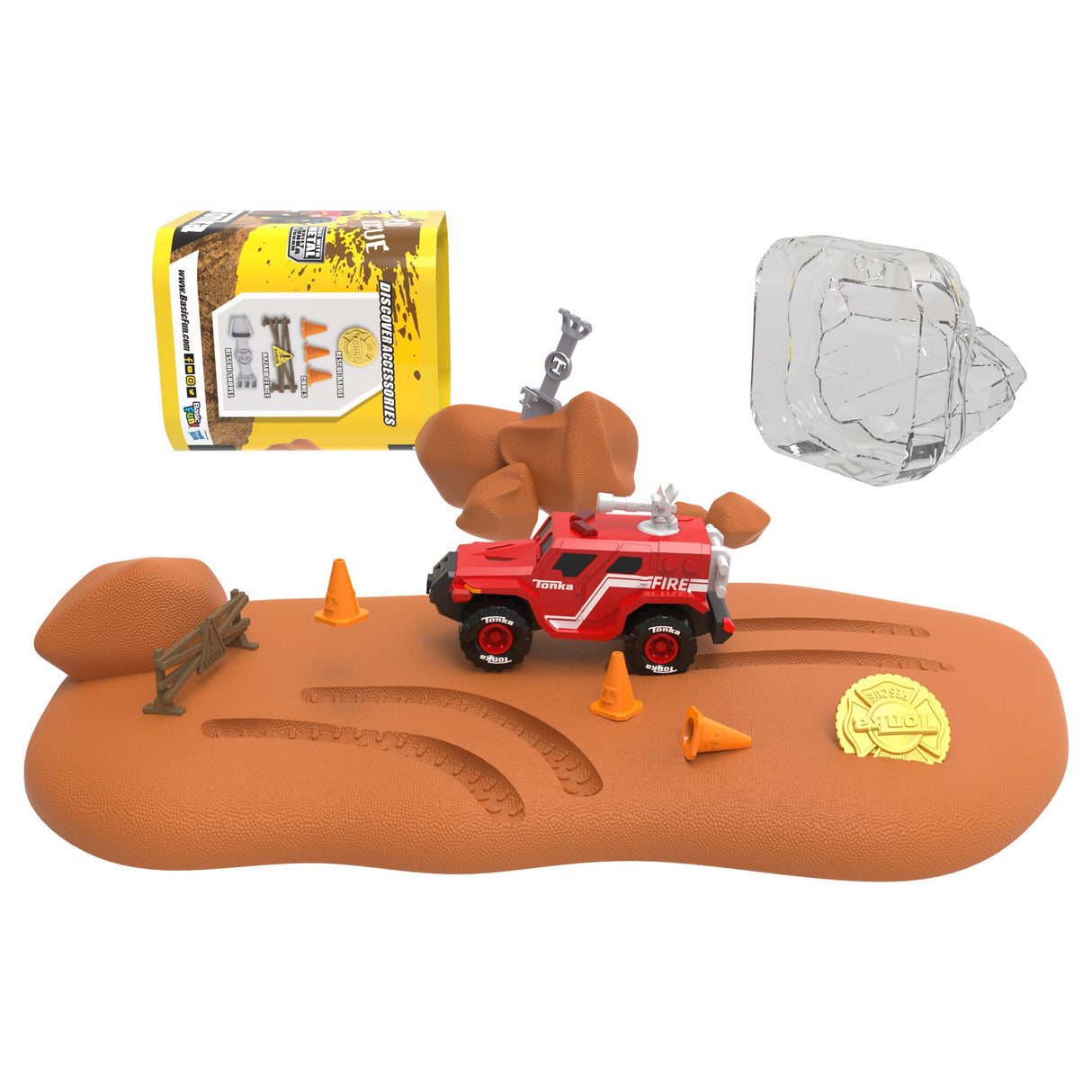 Toy rescue set with mud terrain, vehicle, and accessories for Schylling 6050