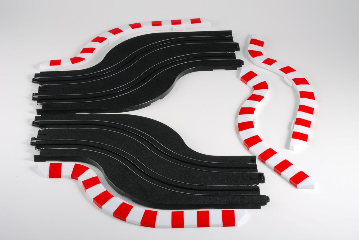 Black and red race track chicanes for model cars for AFX RaceMaster 70617