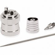 Adjustable spray nozzle set with various tips and cleaning tool for Grex Tritium.TG3
