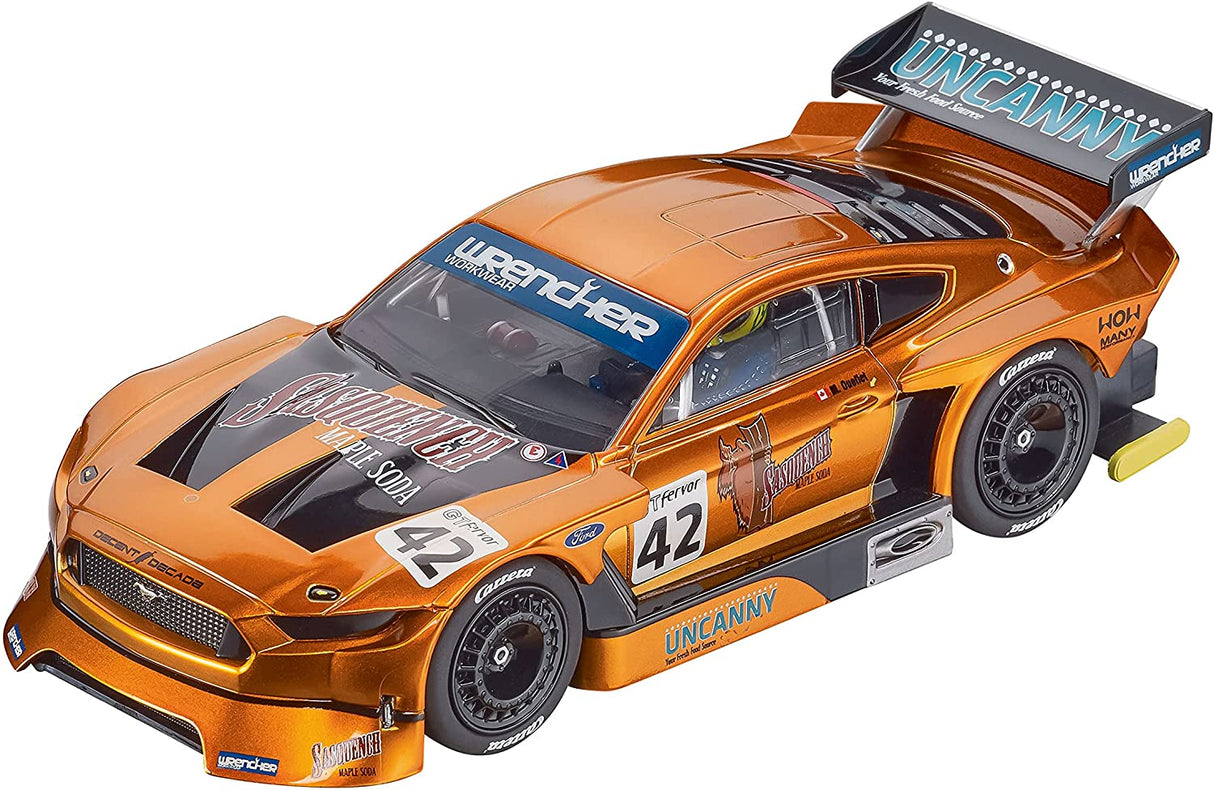 Orange Ford Mustang race car model with "Uncanny" branding for Carrera 20027669