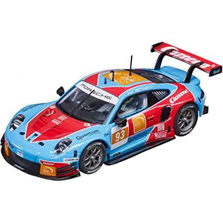 Slot car of a blue and red Porsche 911 RSR race car, number 93 for Carrera Evolution 20027645