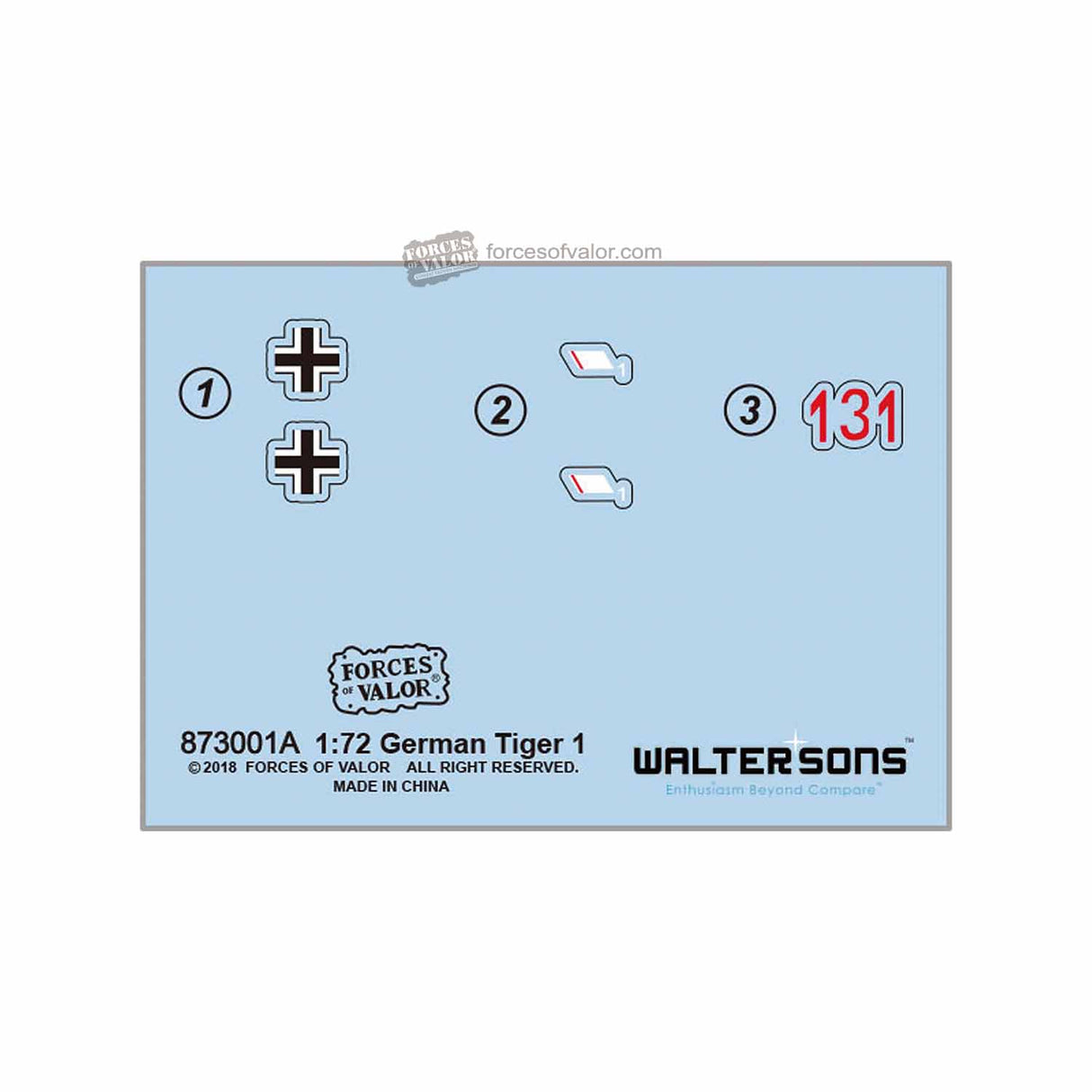 German Tiger I Tunisia Spring 1943 1:72 | 873001A | Waltersons