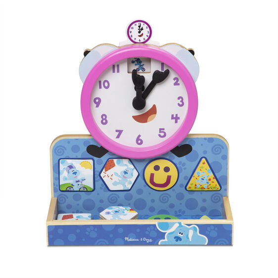 Blue's Clues wooden clock with magnetic numbers and shapes for play for Melissa and Doug 33014