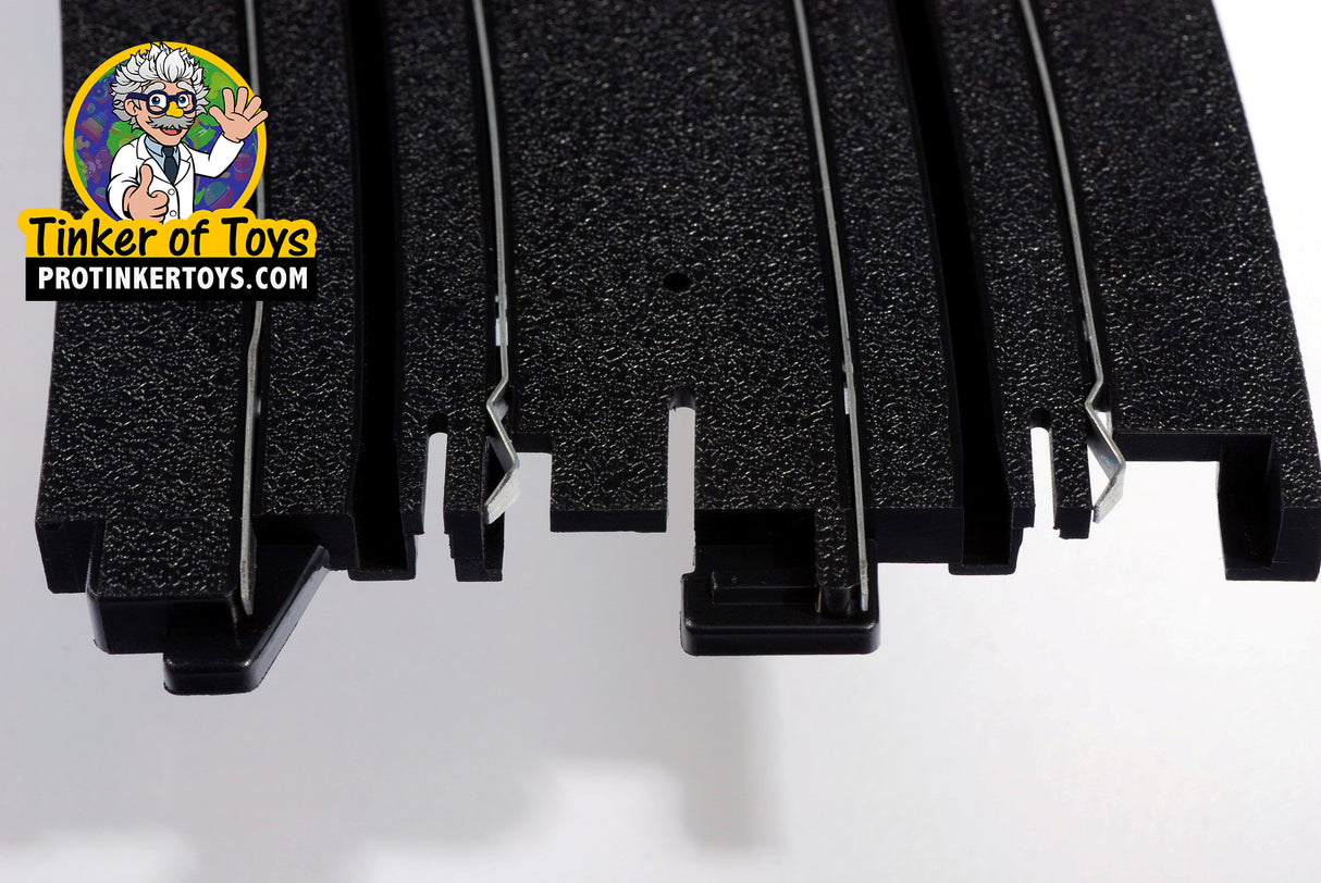 Black train track pieces for model railroading for AFX/Racemasters 70612