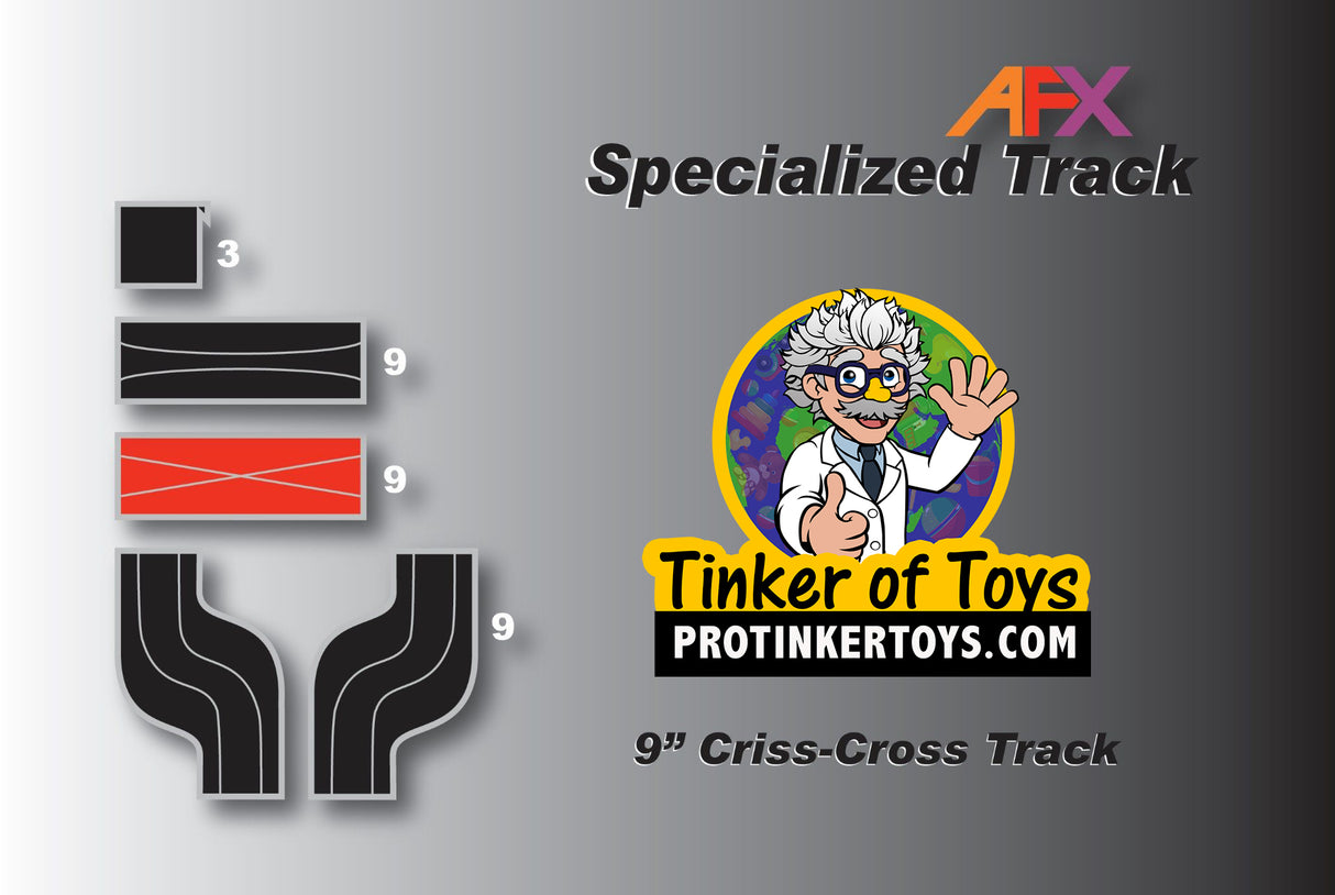 Curved track piece for model train layout, showing three connection points for AFX/Racemasters 70612