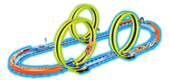RC car track with loops and curves for fun racing action for Jupiter Creations 90010