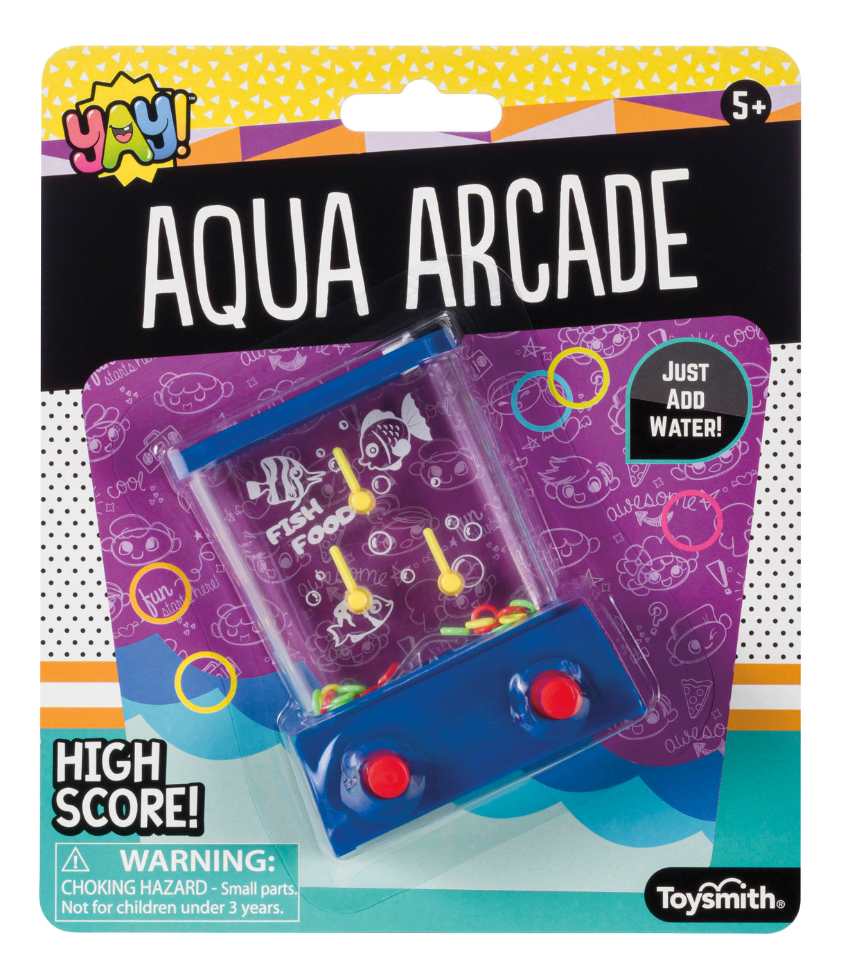Toy game box for "Aqua Arcade" with fish and water theme for Toy Smith 90908
