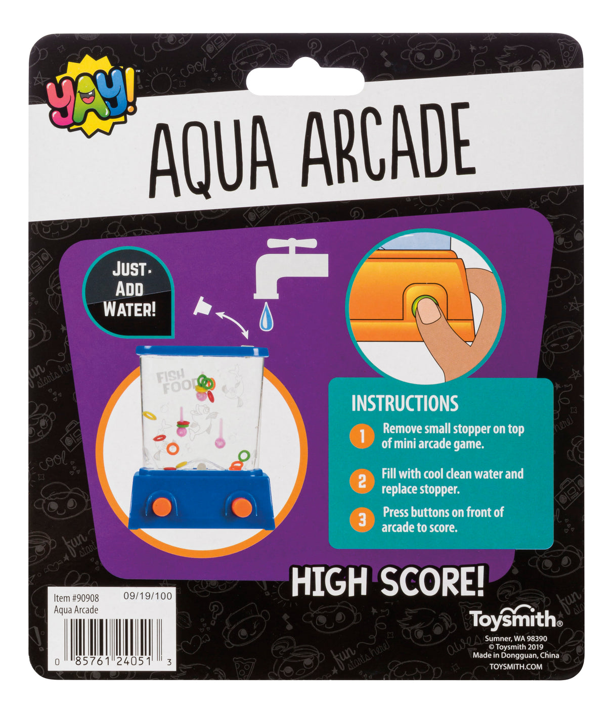 Instructions for playing the Aqua Arcade toy game for Toy Smith 90908