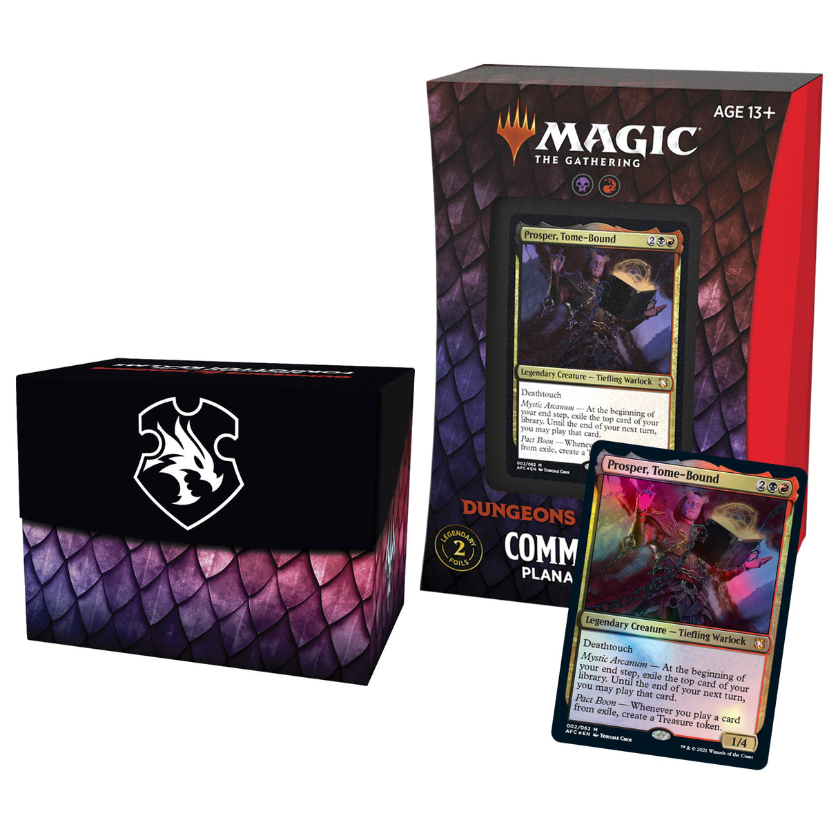 Magic: The Gathering Commander deck box and booster pack display for C87490000