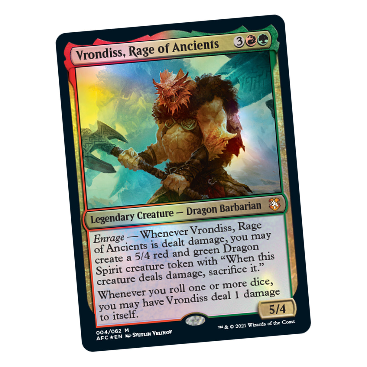 Vrondiss, Rage of Ancients: Legendary Dragon Barbarian card art for Magic The Gathering C87490000