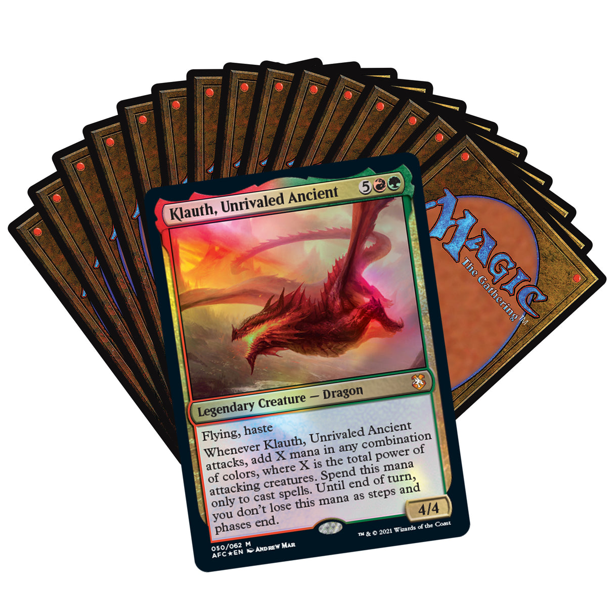 Magic card: Klauth, Unrivaled Ancient, a red dragon creature for Magic The Gathering C87490000