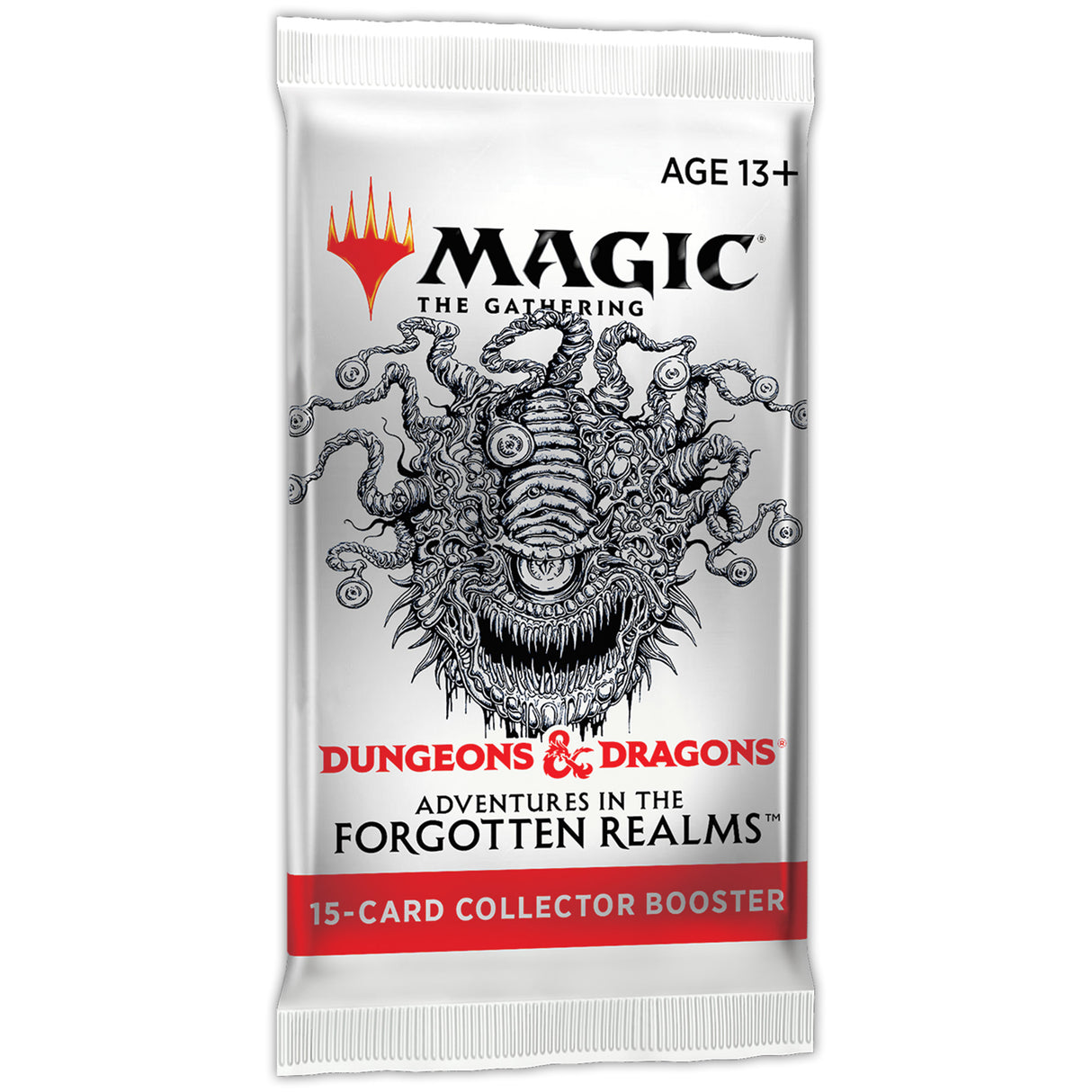 Magic: The Gathering booster pack for Adventures in the Forgotten Realms, side view
