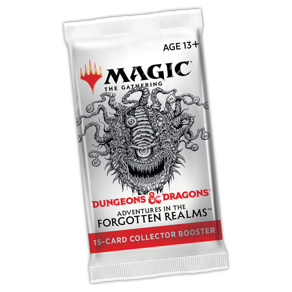 Magic: The Gathering booster pack for Adventures in the Forgotten Realms, rear view
