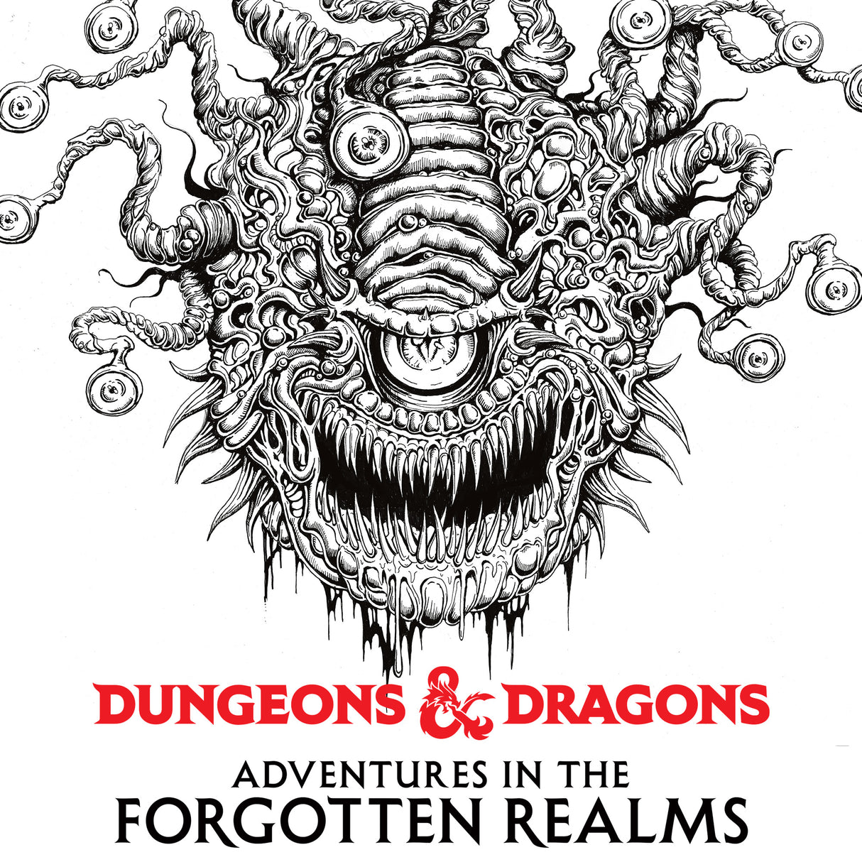 Intricate, monstrous head design for DandD Adventures in the Forgotten Realms for Magic The Gathering